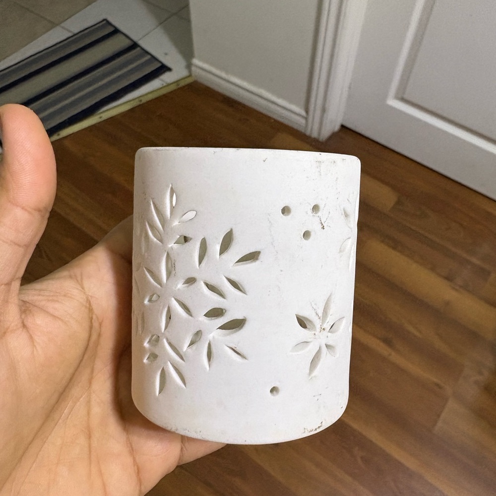 White Ceramic Candle Holder